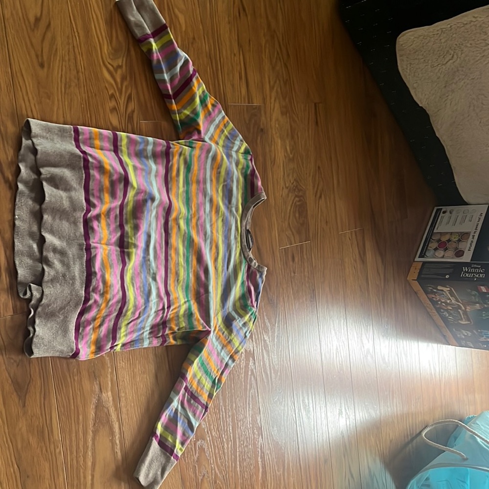 Lands end, medium, multi colored quarter sleeve sweater